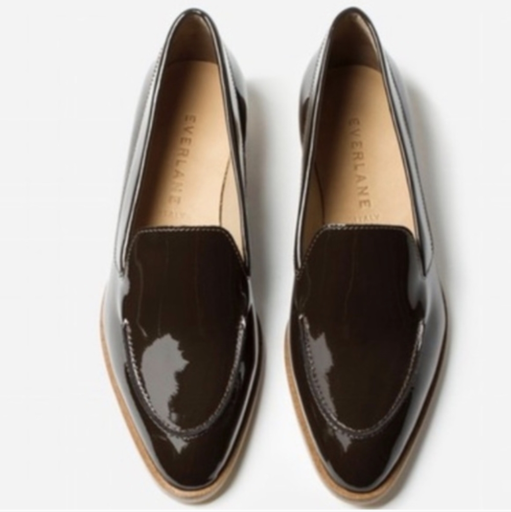 Everlane Modern Loafer in Dark Brown Patent Leather